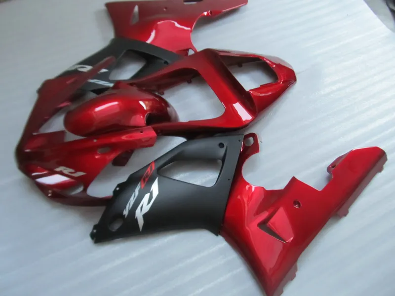 Yamaha YZF R1 2000 2001 Wine Red Black Fairings All Set Hot Body Parts ...