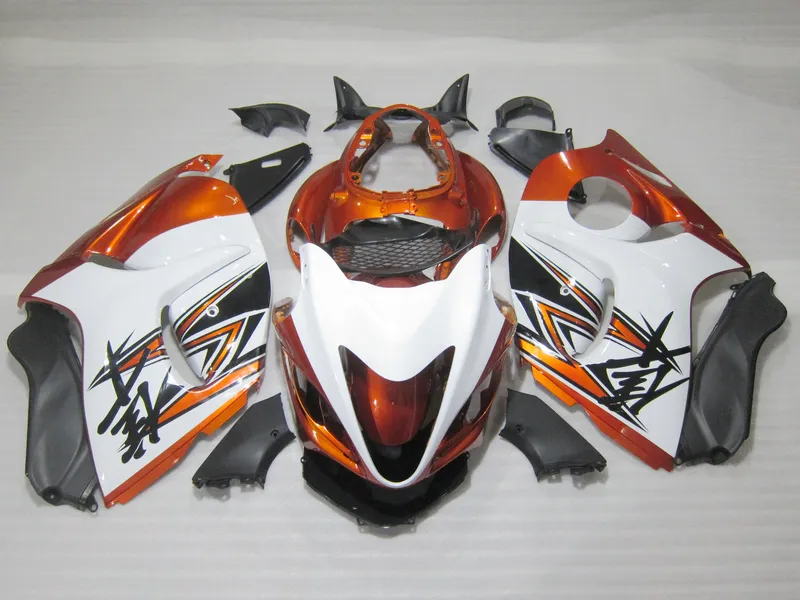 Injection mold free customize fairing kit for Suzuki GSXR1300 08 09 10 11-14 gold white black fairings set GSXR1300 2008-2014 OT05