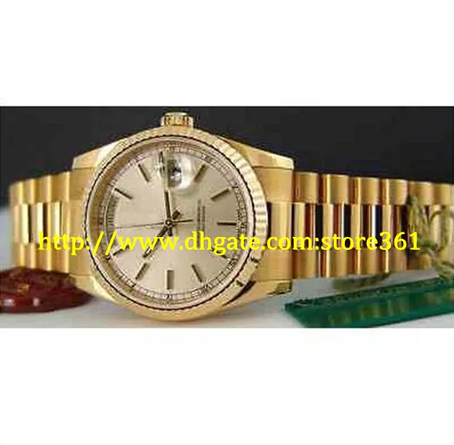 store361 nuovo arrivato quadrante argentato President da uomo in oro 18kt da 36 mm 118238