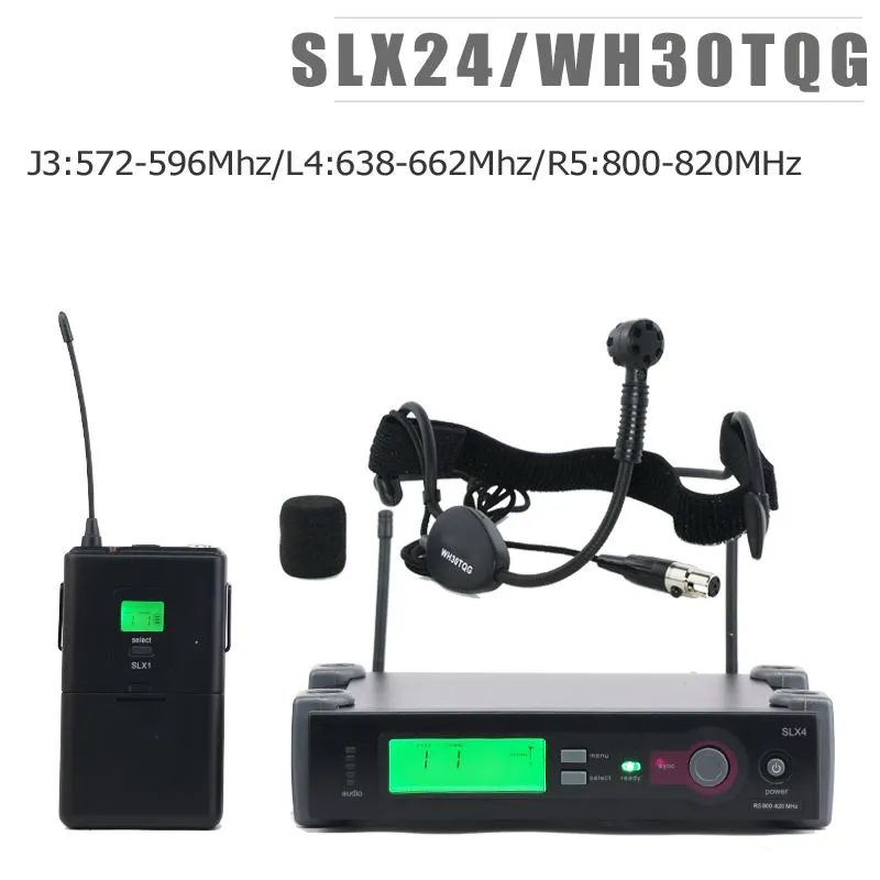 J3: 572-596MHz / L4: 638-662MHz / R5: 800-820MHz !! Toppkvalitet SLX14 Trådlöst mikrofonsystem med WH30TQG Headset Mic