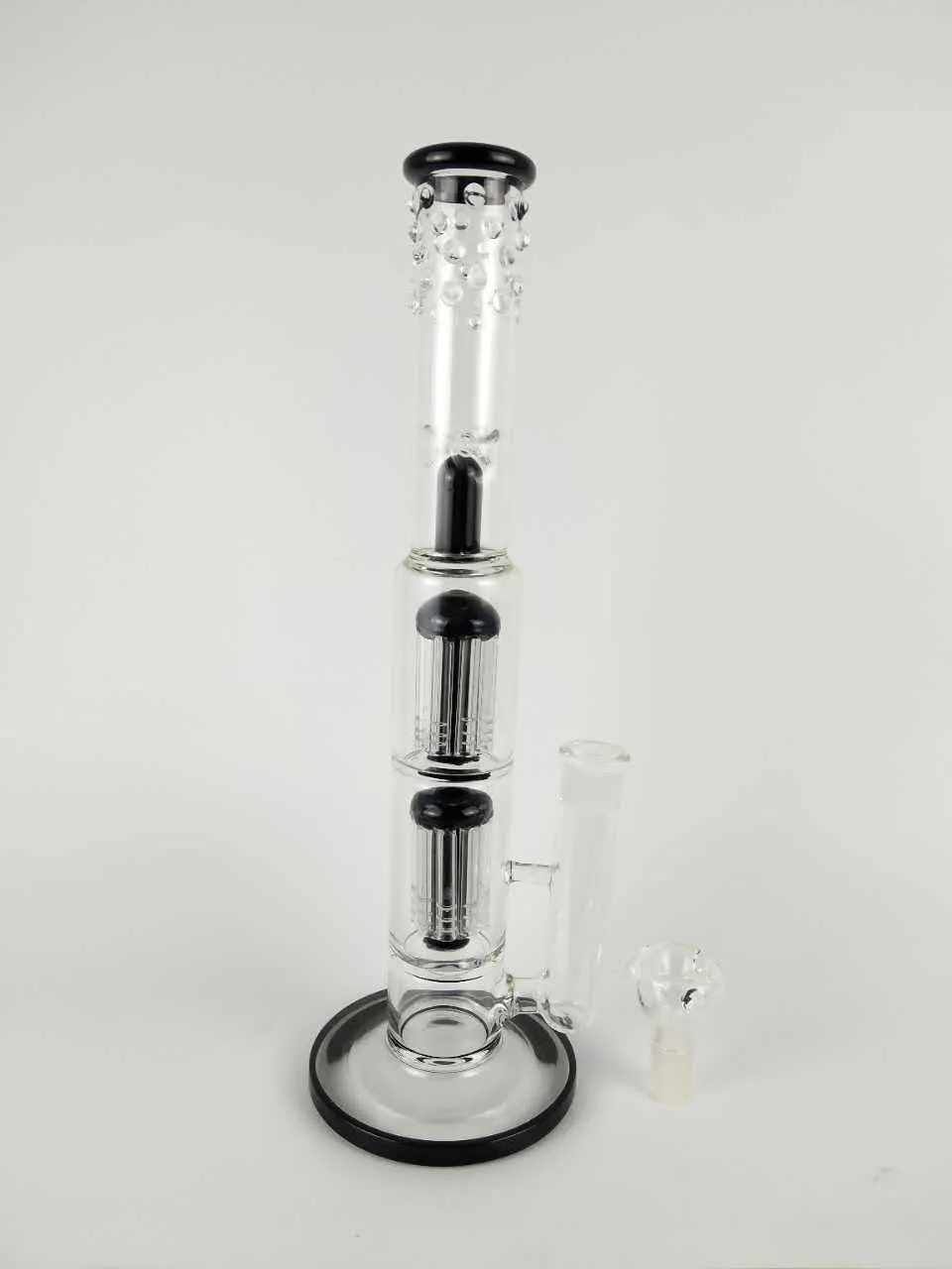 Grace Glass Bong "Spoiled Green/black Speranza" double tree perc dome percolator water pipe 18mm bowl big waterpipe 15"