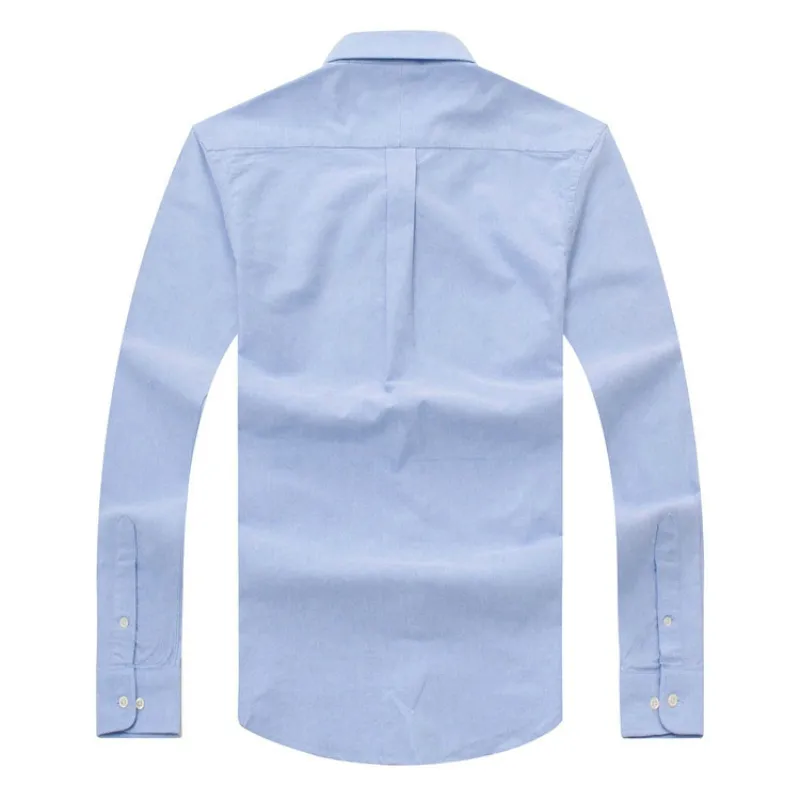 2024 new autumn and winter men's long-sleeved cotton shirt pure men's casual men shirt fashion Oxford shirt social brand clothing lar