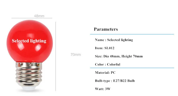 Whosales lâmpadas LED E27 B22 Globo de lâmpadas luzes 3W SMD2835 Lâmpadas LED colorido de poupança de energia lâmpada de Natal 220V Luz 110V