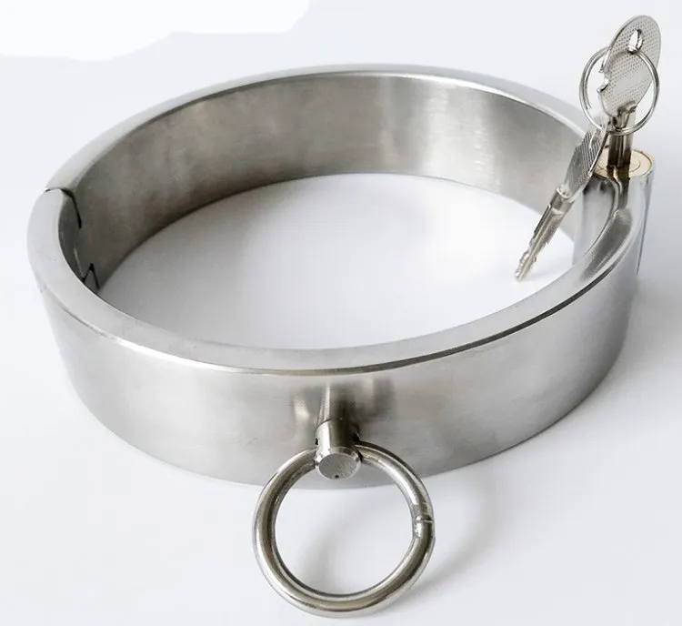 Luxury Stainless Steel BDSM Slave Heavy Duty Collars Metal Bondage Restraint Female Male Neck Ring SM Sex Toys for Couples3826429