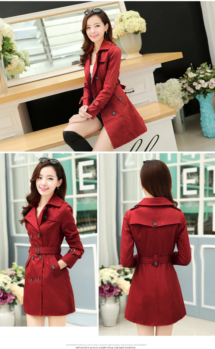 Women's trench coat in autumn and winter long double-breasted coat fashion lady cultivate one's morality spring and autumn