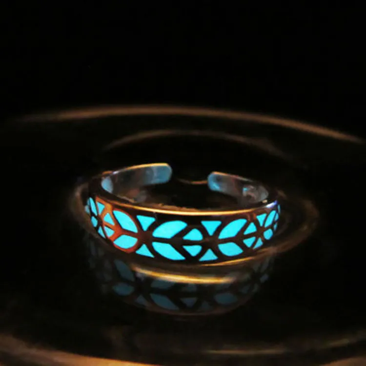 Europe and the United States big luxury retro Carved luminous ring Maya mysterious geometry adjustable adjustable light