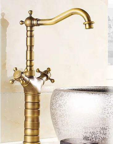 熱いと冷たい青銅の回転洗面所の浴室の虚栄心水の蛇口の銅の浴槽のビブコックのトイレの回転させる古代の方法