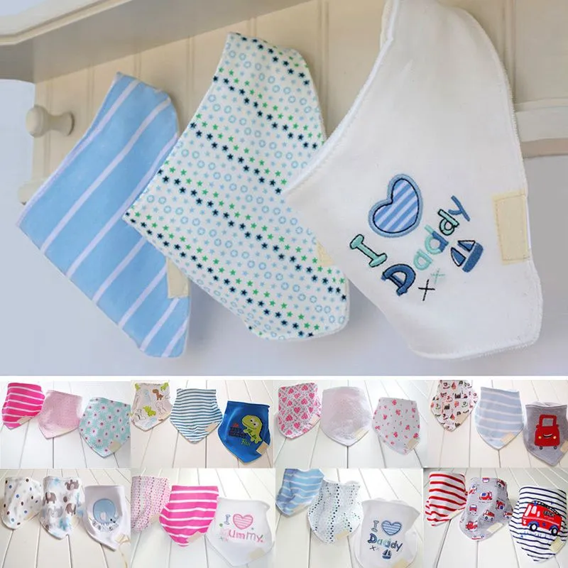 Baberos para bebé, 3 unids/set de algodón de punto para bebé recién nacido,  babero de algodón para bebé, uso conveniente