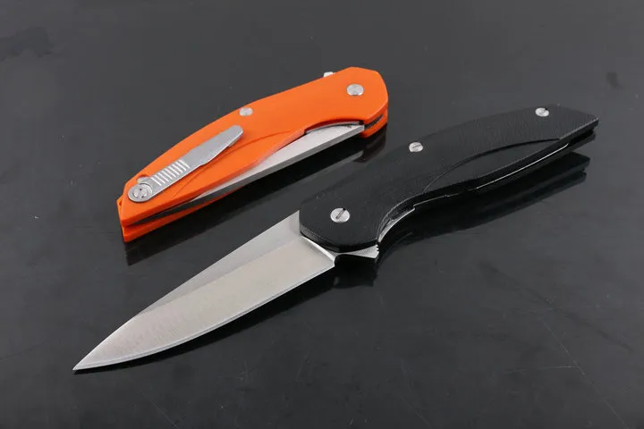 Flipper Knife 8Cr13Mov Satin Blade G10 Handle Outdoor Survival Tactial Folding EDC Pocket Knives