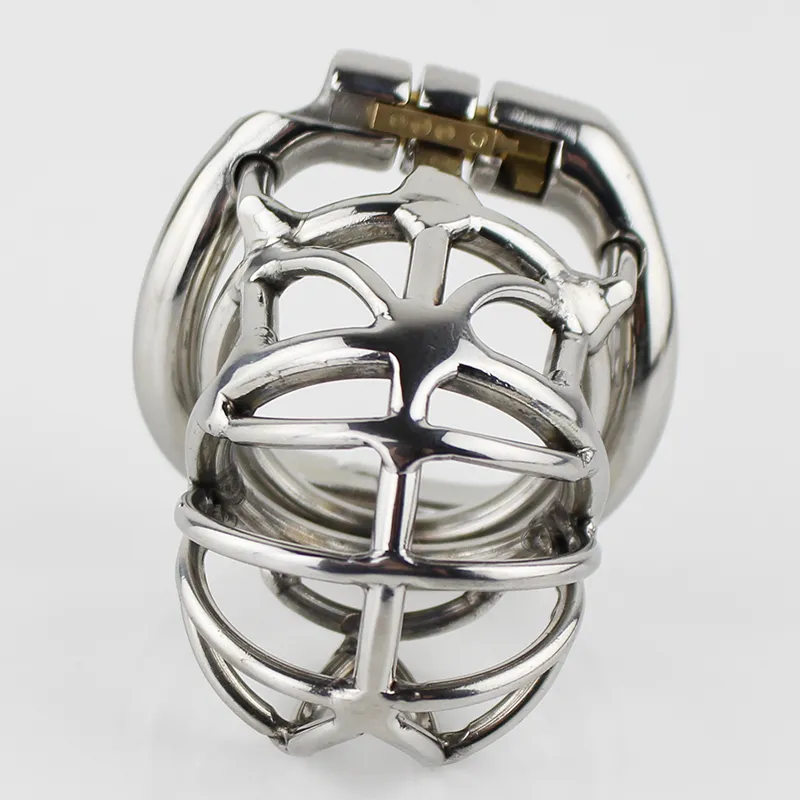 Dernière conception dispositif de chasteté masculine en acier inoxydable Cage à coq adulte avec courbe anneau de coq jouets sexuels ceinture de chasteté de Bondage