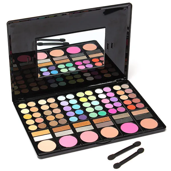 Fashion Pro Eyeshadow Palette Makeup Cosmetic Brush Kit Box With Mirror Women Make Up Tools