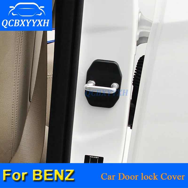 4 stks / partij ABS Auto deurslot Beschermende hoezen voor MERCEDES BENZ C180 C200 C260 GLC-klasse ML E200 GLK-klasse GLA-klasse CLA-klasse