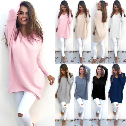 Vente en gros - Nouveaux pulls chauds à col en V pour femmes pour femmes Pull décontracté Pull Tops Outwear