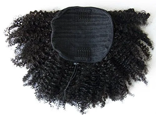 새로운 패션 곱슬 곱슬 인간의 머리 포니 테일 헤어 피스 블랙 어두운 갈색 레미 클립 판매를위한 여성을위한 포니 테일에 120g