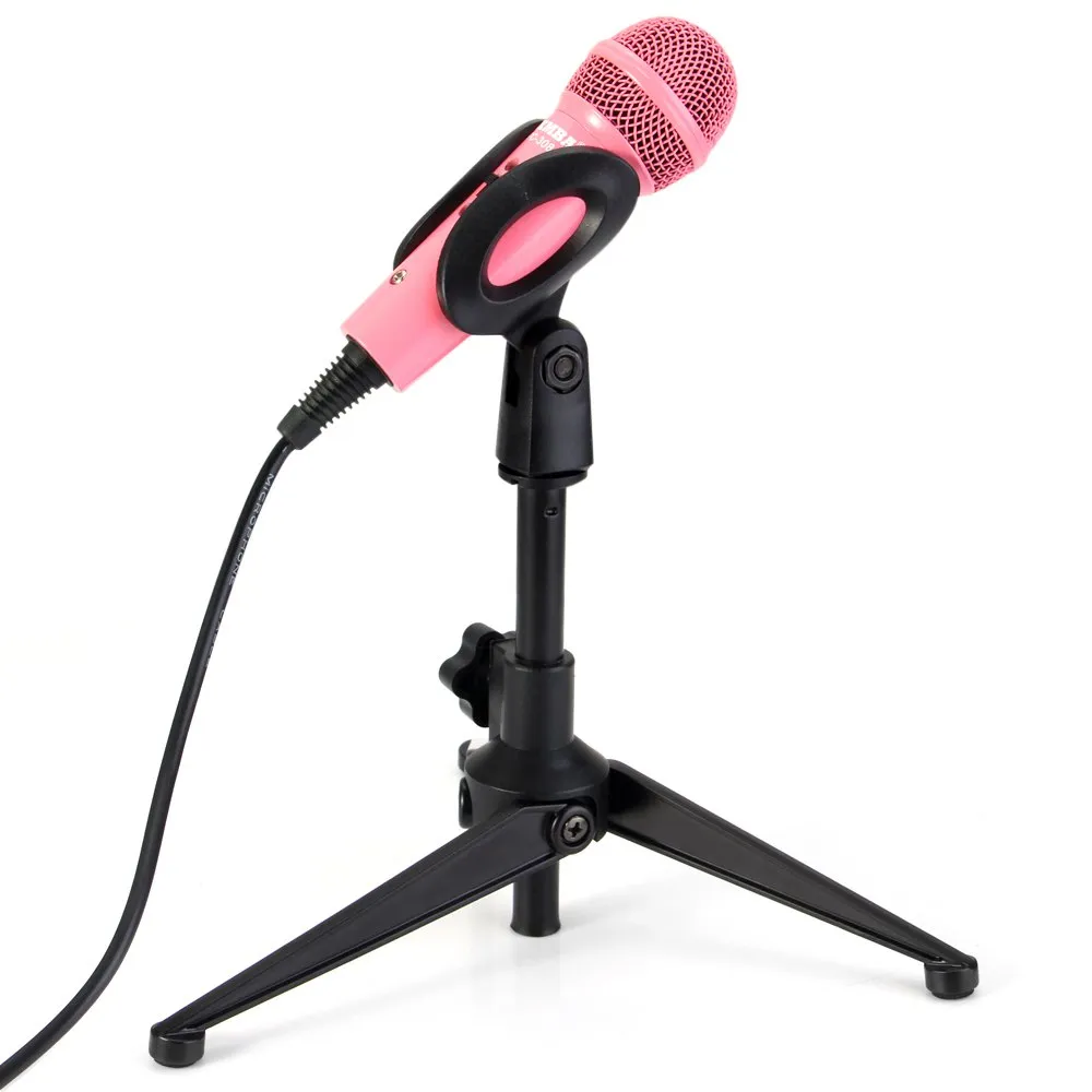 PC-03 Professional Adjustable Desktop Handheld Table Tripod Microphone MIC Stand Holder with Clip Mount Shock for KTV Karaoke