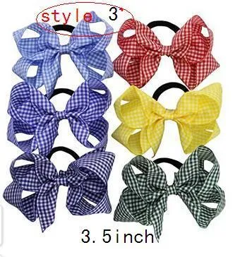 4 стиля доступно! Baby Girls Checkered Hair Bows 3.5 