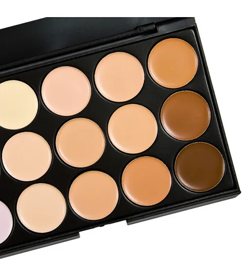 Concealer-Palette, 15 Farben, Gesichtscreme, Concealer, Gesichtspflege, Camouflage-Make-up-Palette mit Make-up-Pinseln, 15 Farben