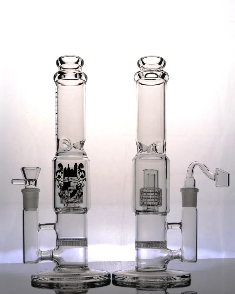 In Stock Straight Glass Bongs Clear Recycler Glass Water Pipes Oil Rig
