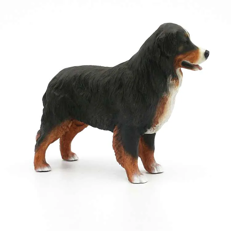 Extraordinärt livliknande högkvalitativ hantverk Bernese Mountain Dog Figurine - Stor stående valp 7,4 tum