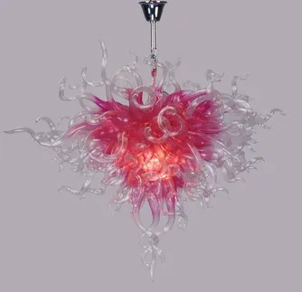 Lampade Decorazioni di nozze Lampadari Luci a LED Decorazione artistica per la casa Lampadario moderno in vetro soffiato a mano di colore rosa