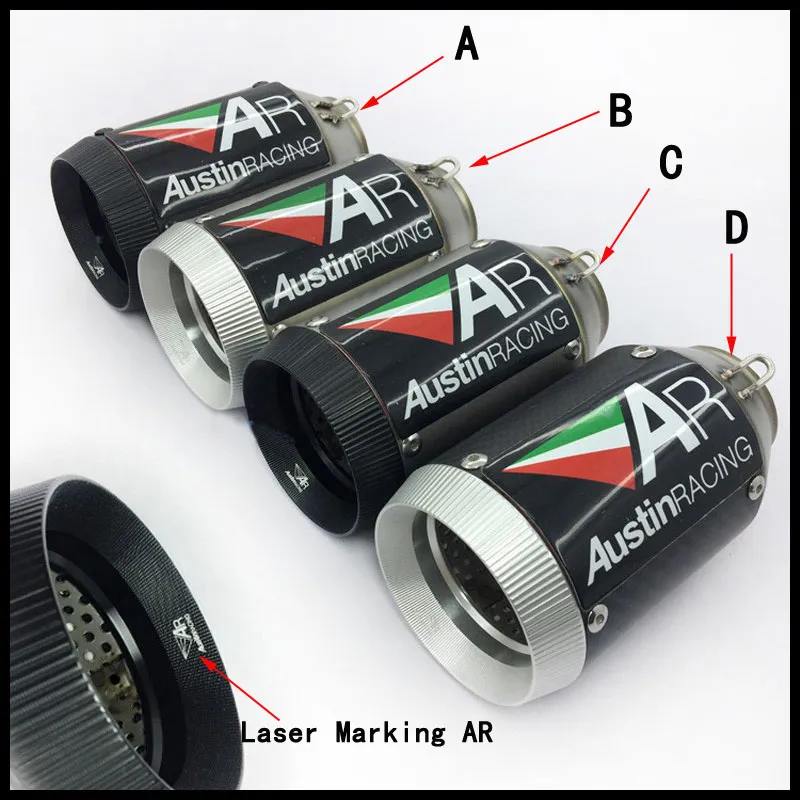 160 MILLIMETRI Universale 38-51 MILLIMETRI Tubo di Scarico Tubo di Coda Con Fibra di Carbonio Dirt Street Bike Moto Per BMWS1000 Yamaha R1