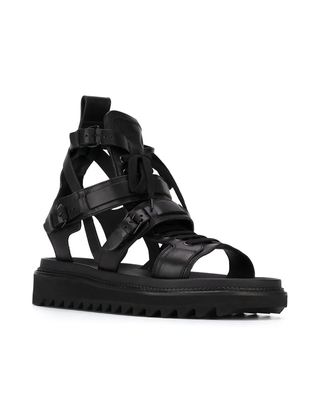 Wysokiej góry Prawdziwej Skóry Rzym Gladiatorzy Dla Mężczyzn Lace Up Strappy Black Sandals Fashion Casual Buty Hombre Sapatos 2017