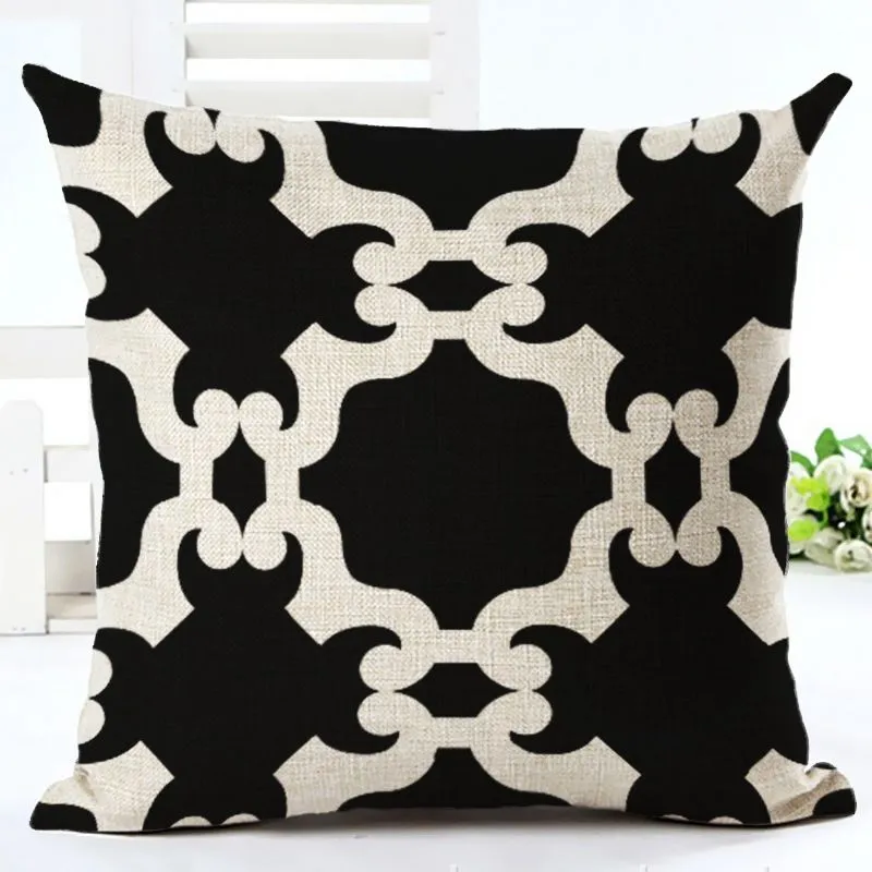 Cuccio di cuscini decorativi sedia divano divano nero geometrico cuscino copertura rossa stella almofada croce cojines decorazioni colorate5592883