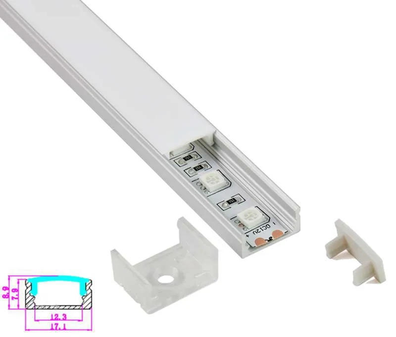 100 X 1M setsSurface mounted aluminium led profile and 17mm wide u profile led for floor or ceiling lights