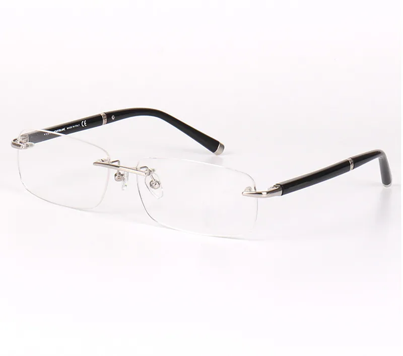 Klasyczna MB374 Business Rimless Men Square Okulary Rama 57-16-140 Dla Okularówek na receptę Full-Set Case Ome Factory Outlet