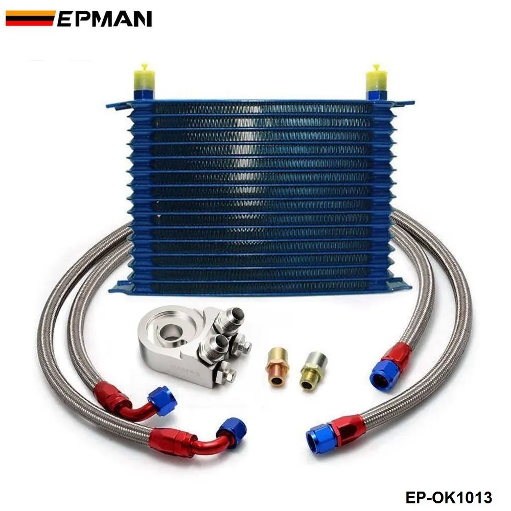 15 rij An-10an Universal Motor Oil Cooler Kit + Aluminium Slangeind Kit TK-OK1013 hebben op voorraad