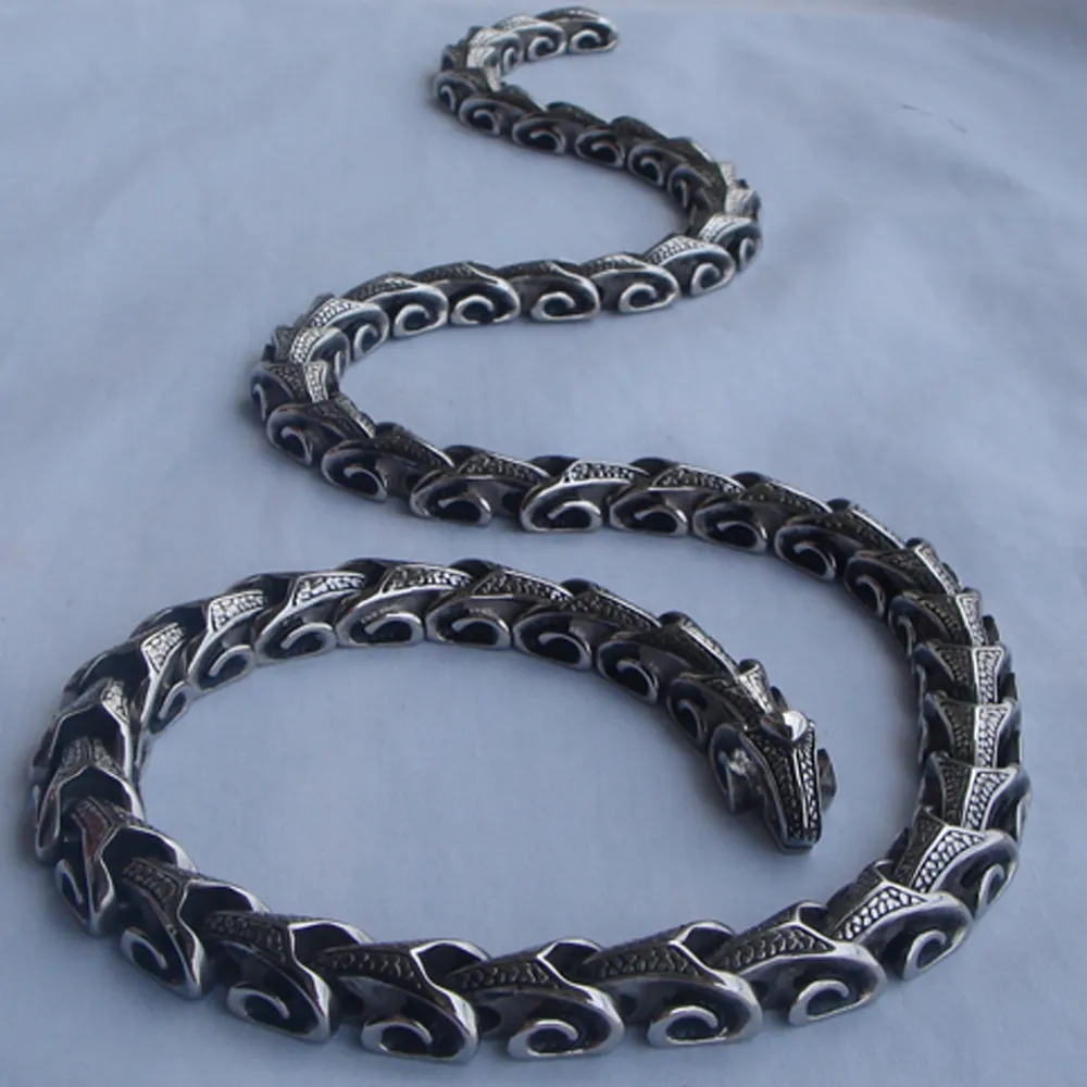 16-40 '' варьируют длину дракона link мужские / мальчики ювелирные изделия панк 316L из нержавеющей стали 2 вида носить метод цепные ожерелья или браслет 1 шт.