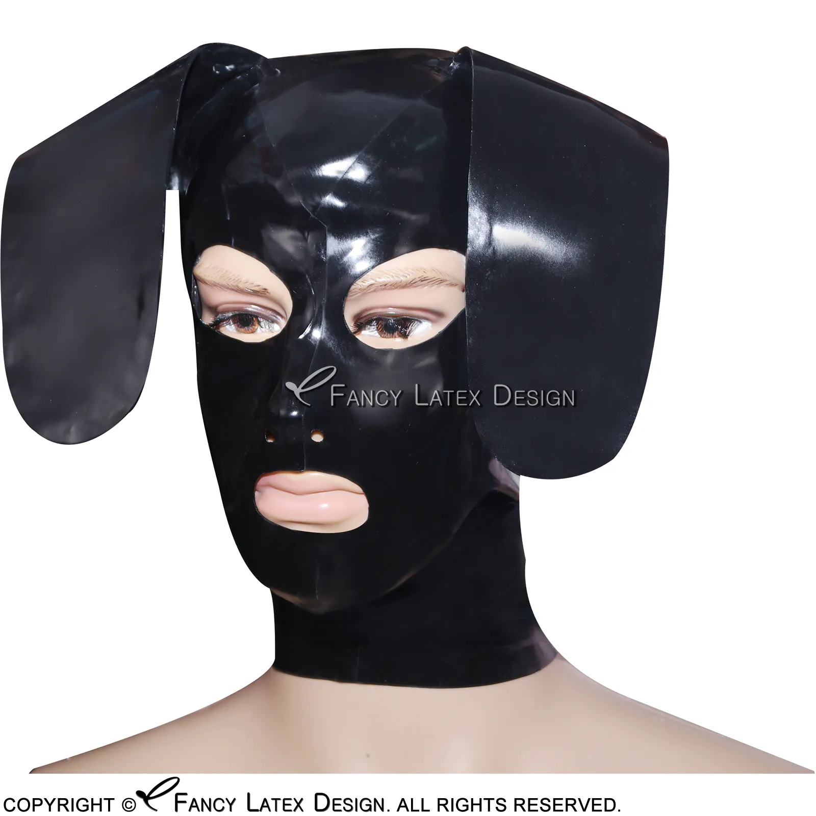 Cagoule En Latex Noir Avec Fermeture Éclair Au Dos, Yeux Ouverts, Bouche Et  Oreilles, Masque En Caoutchouc 0067 Du 38,62 €