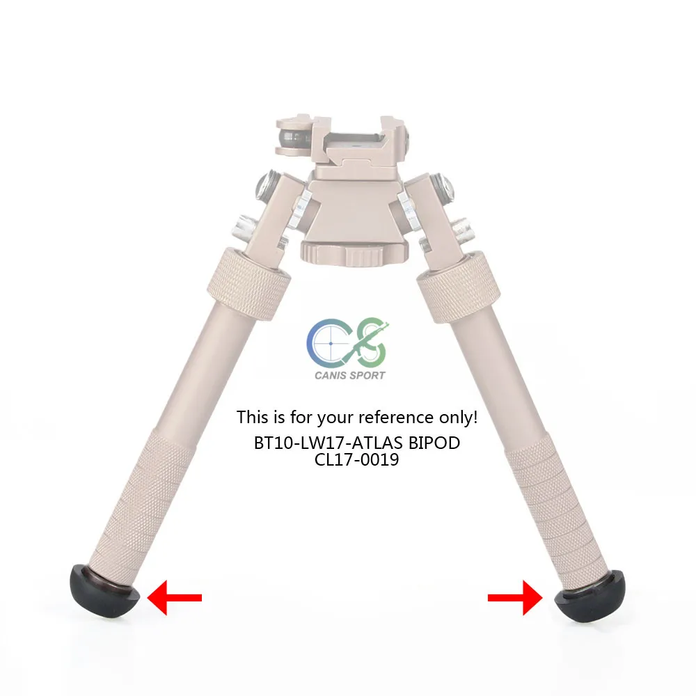 New Arrival Atlas Bipod Standard gummifötter 2 BT32 Metall och plast Svart färg för jaktskytte CL33-0203