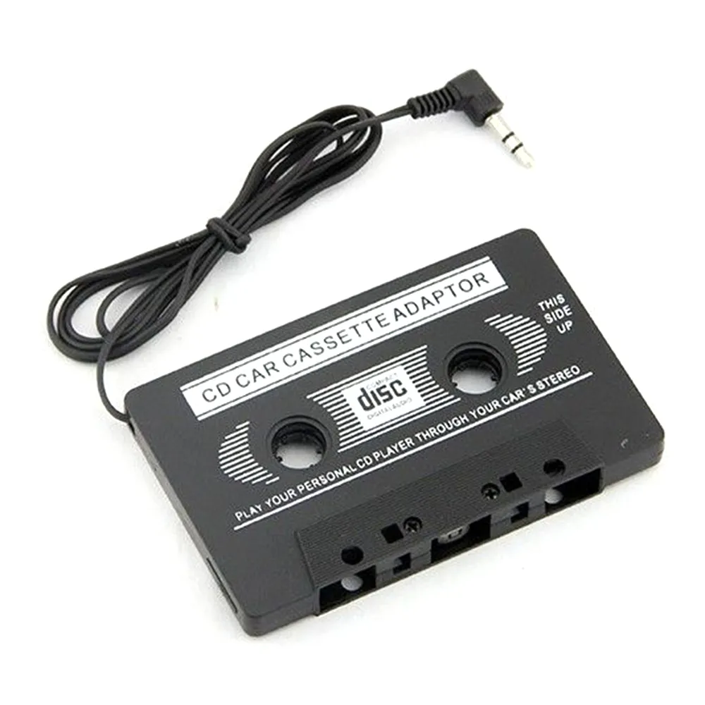 Partihandel 50st / Lot 3.5mm Universal Bil Audio Cassette Adapter Audio Stereo Cassette Tape Adapter för MP3 Player Phone Black