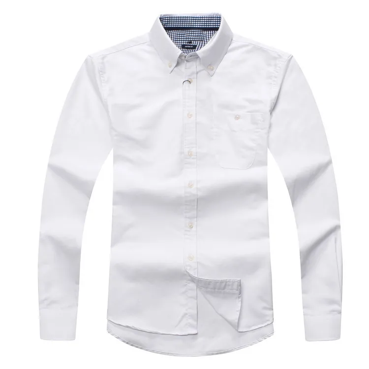 En gros 2017 nouveau automne et hiver hommes à manches longues 100% coton chemise hommes purs mode décontractée Oxford chemise sociale marque vêtements