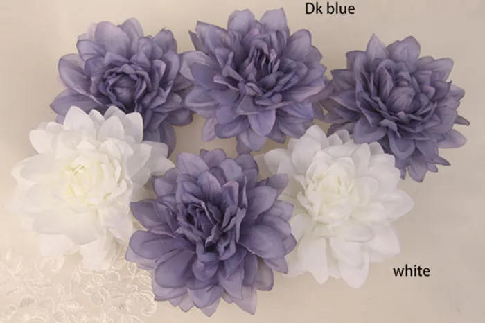 Grande tête artificielle DAHLIA en soie émulée artificielle de 9 cm 3,54 po pour la maison, le jardin, le mariage ou pour la décoration de chapeau ou de robe de beauté