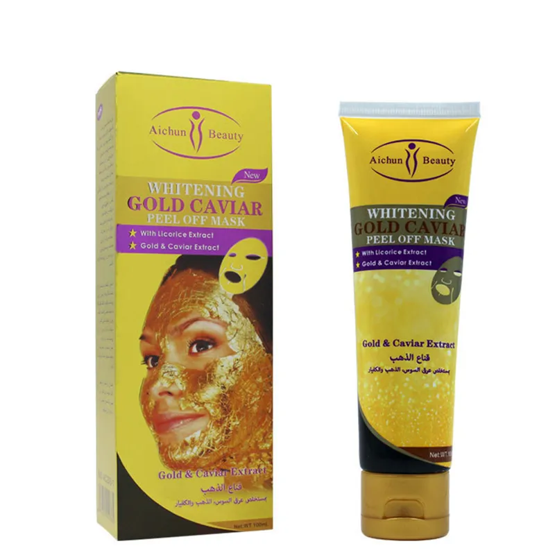 Gold Caviar Peel Off Mask with Liciroc Extrac100ml Aichun Skin Mask Facial Masks for Face AC203-1 DHL Free