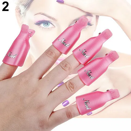 Moda Sıcak satış 10 adet / grup Plastik Nail Art Kapalı Islatın Cap Klip UV Jel Cila Sökücü Wrap Aracı ücretsiz alışveriş