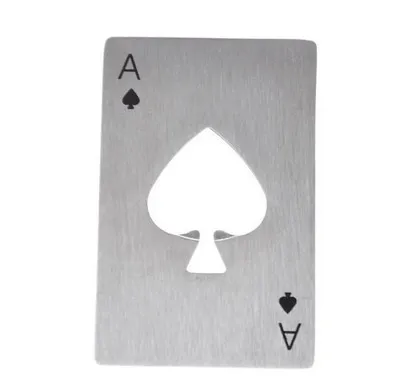 creative Stylish Poker Playing Card Ace of Spades Bar Tool Stainless Steel Soda Beer Bottle Cap Opener Gift WA20682568014