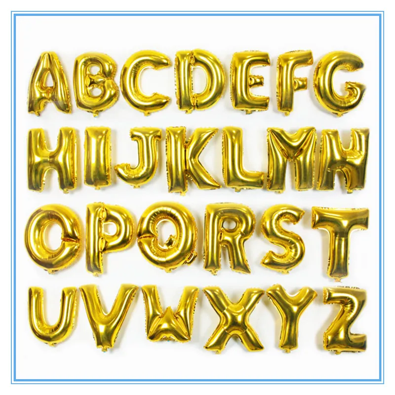 輝くゴールドカラーアルファベット文字番号ホイルバルーンdiyバルーン誕生日パーティーウェディングデコレーションバルーンパーティー補給2086468