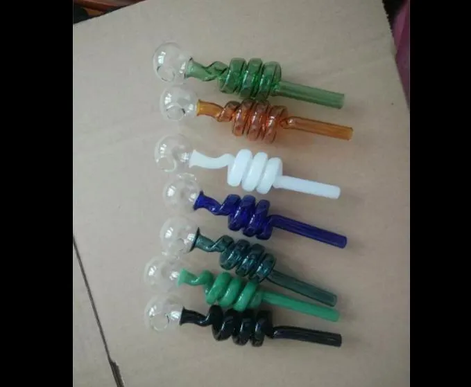 Accessoires de bangs pour cuiseur de cigarettes filetés couleur ﾠ, Brûleur à mazout Tuyaux en verre Tuyaux d'eau Tuyaux en verre Rigs pétroliers Fumer avec bang en verre