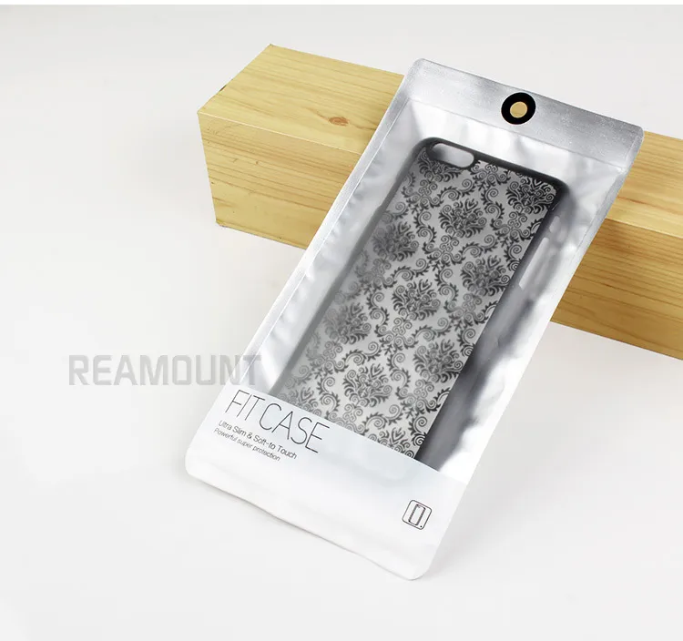 500 sztuk DIY Design Spersonalizowane Białe CPP Aluminiowe Torby Dostosowane Pakiet Torba na iPhone 7 7 Plus Case Hang Hole Packaging Torby