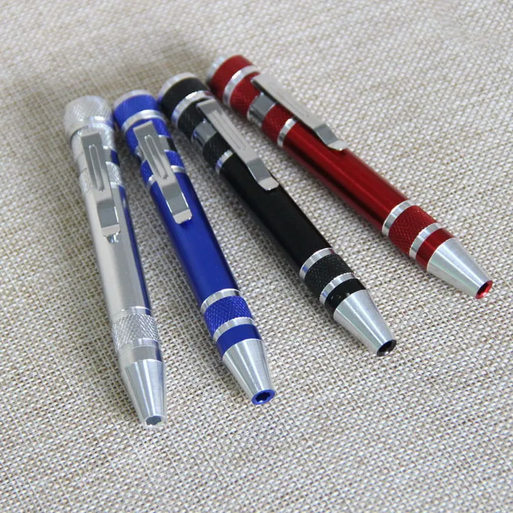 8 em 1 Precisão Magnetic Pen Style Screwdriver Ferramentas Multifunções Multifunções Multifunções