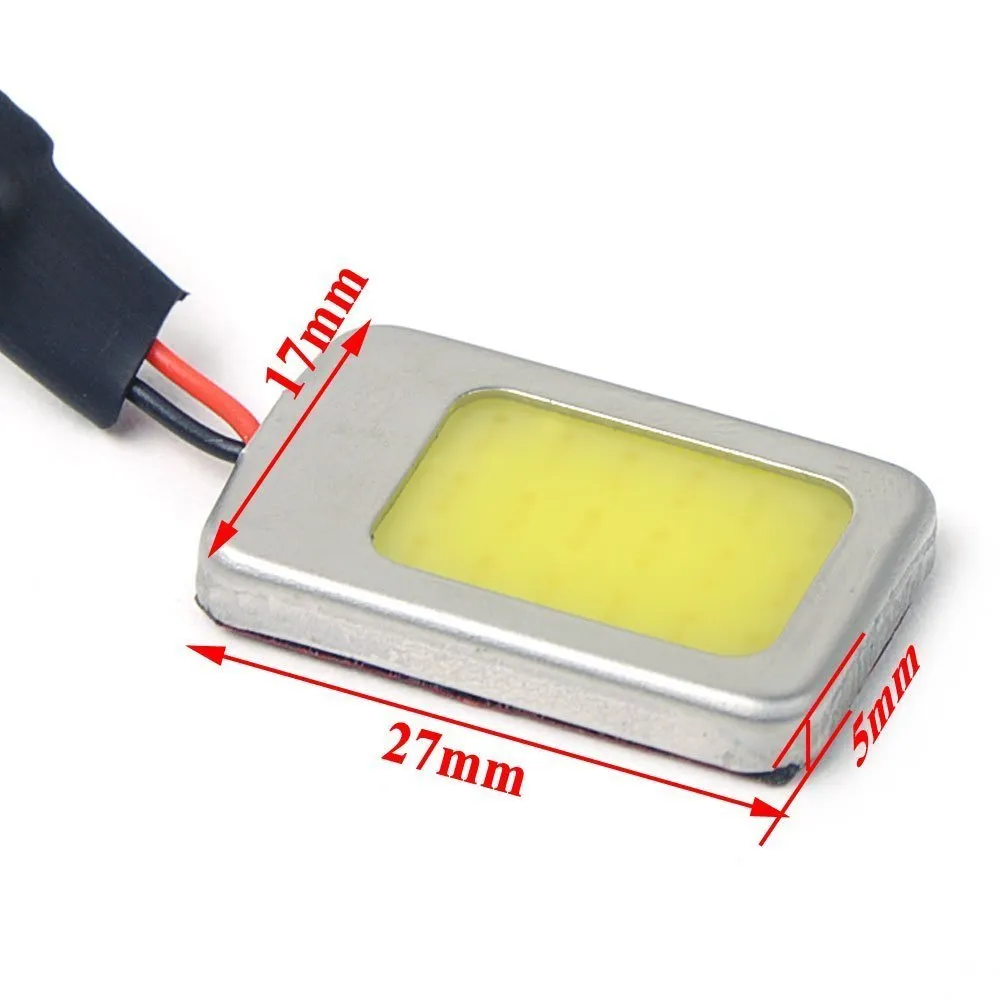 Verlichting Wit 18 Chips Constante spanning Cob LED Festoon Dome/Door/Box Light Panel Interior Lamp met T10.