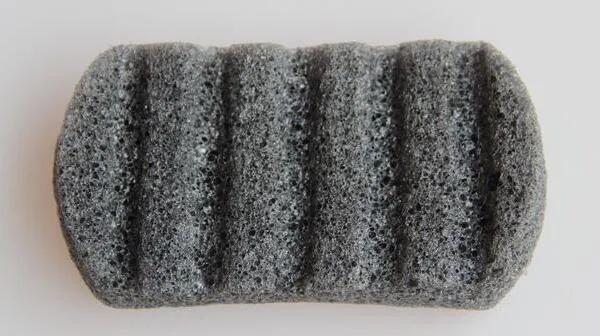 Square L tamaño 100% Natural Konnyaku Black Konjac Esponja Jalea de Fibra Lavado de Cara Baño de Limpieza Esponja Puff Exfoliante Limpiador