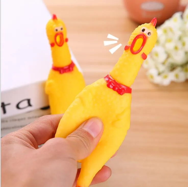 Pet Dog Puppy Screaming Shrilling Yellow Chicken Pet Dog Toy Kids Lound Toy Non-Toxi Cat Gummi Chewing Chick Leksaker