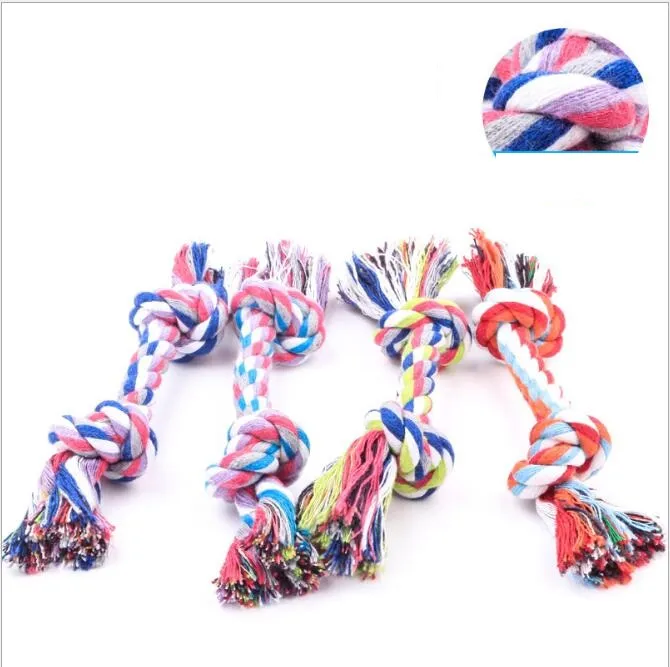 Christmas pet Dog chew toy Rope Fun Pet Chews Knot Toy Cotton Stripe Rope Dog Toy Durable High Quality Dog Accessories