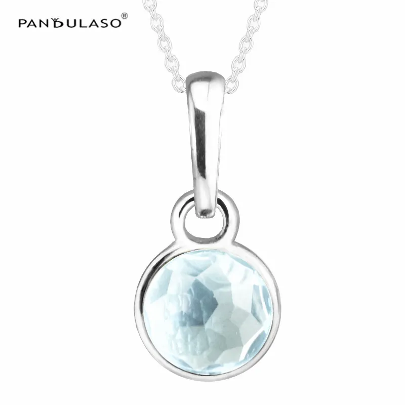 March Droplet Aqua Blue Pendant 
