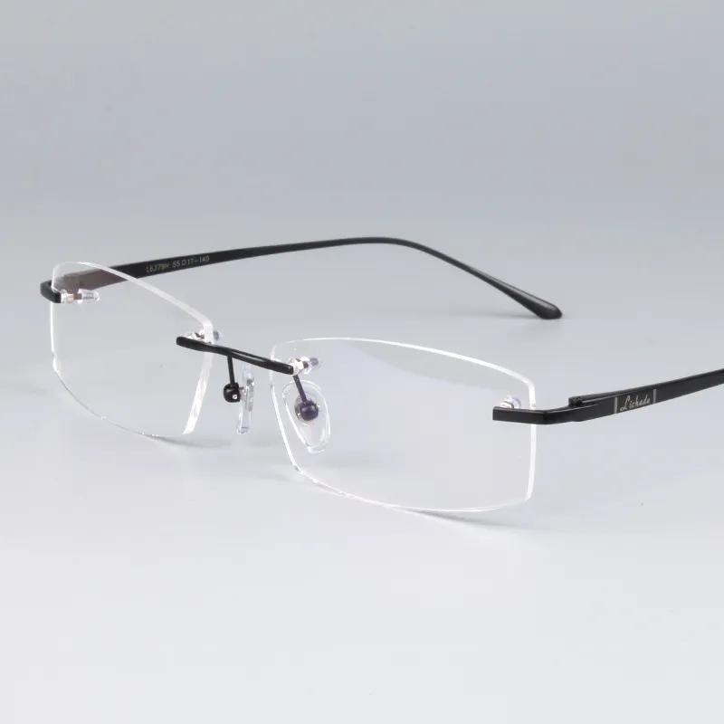 2017 NEW style Ultra-light Pure-Titanium Business style rimless square optical glasses frame prescription eyewear durable eyeglasses 6379