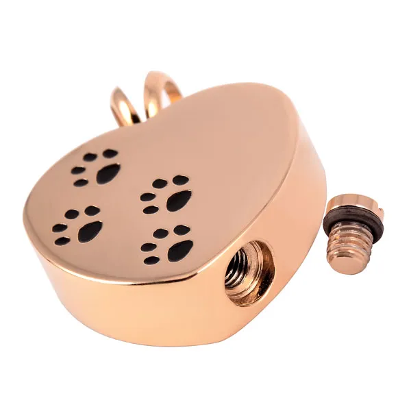 IJD8004 Heart Stainless Steel Cremation Pendant Necklace Paw Print Pet Ashes Keepsake Urn Necklace288b